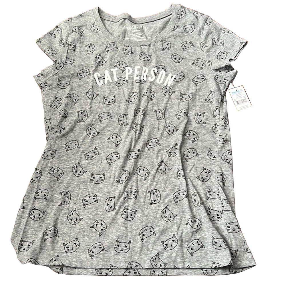 🍭4/$20 New Cat Person Wound Up Short Sleeve Tee Shirt - XL (15-17)